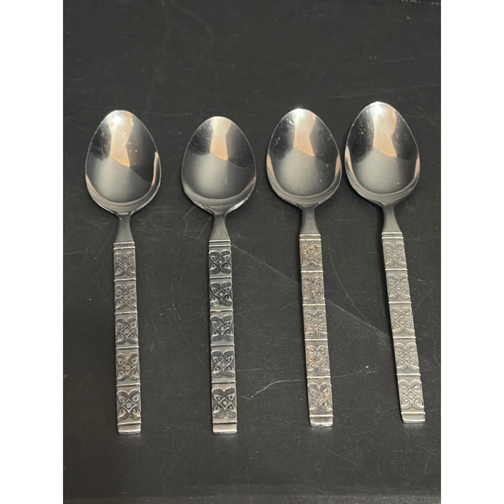 4 Ekco Eterna Montalo Teaspoons Stainless Steel Japan MCM Replacement